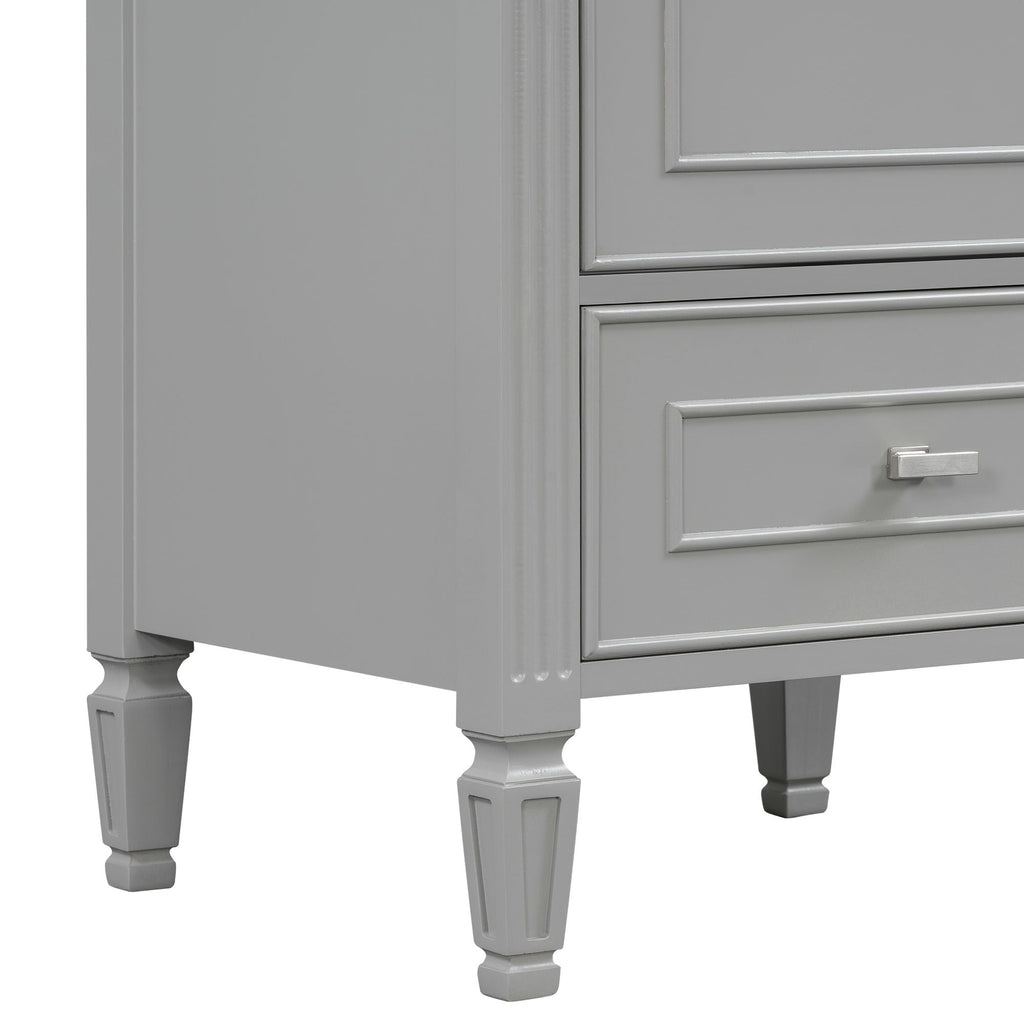 Retro Bathroom Vanity With Sink with Soft-Closing Doors - Green or Dark Gray