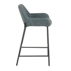 Industrial Fixed Height Counter Stool Set with Upholstered Seat - Multiple Colors