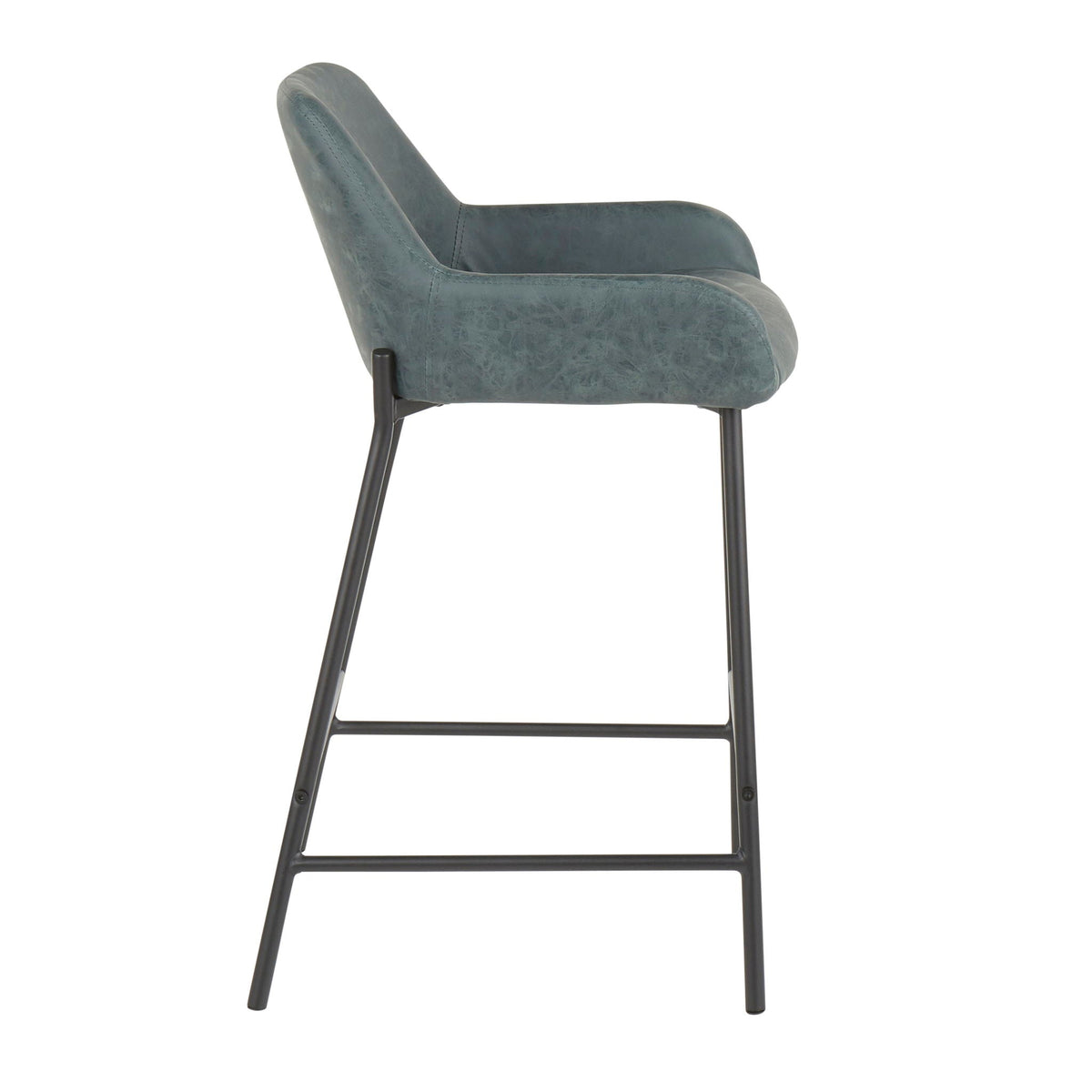 Industrial Fixed Height Counter Stool Set with Upholstered Seat - Multiple Colors