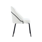 Modern Vegan Upholstered Dining Chair with High-Density Foam - Beige, Gray, or White