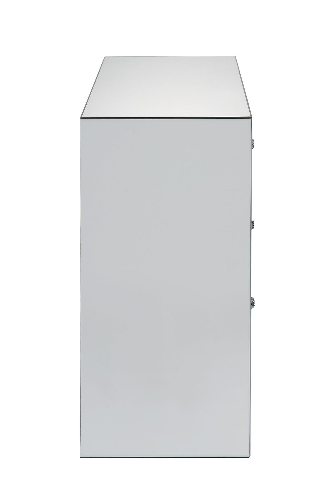 Sonia Mirrored Console Cabinet with Faux Agate Panels - Silver