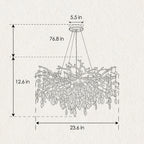 8-Light Crystal Chandelier with Gold Finish and Crystal Accents - Gold