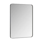 Rectangular Metal Framed Wall Mirror with Modern Design - Black