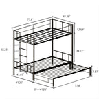 Twin Size Metal Pull-Out Bunk Bed with Ladder - Metal