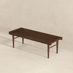 Dark Brown Wood Accent Bench with Solid Wood Frame - Mia