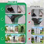 Polycarbonate Walk-In Greenhouse with Raised Base - Green