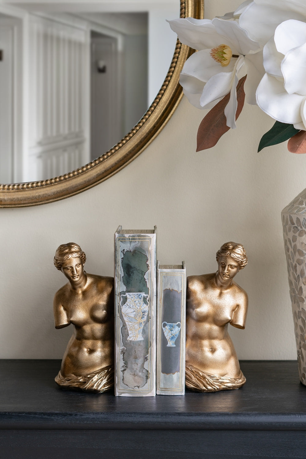 Venus de Milo Bookends with Gold Finish - Set of 2