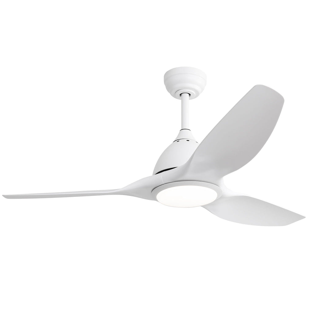 Bredoom 52" Ceiling Fan with Remote Control and LED Light - White or Light Brown