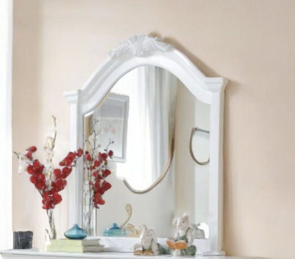 Estrella Vanity & Dresser Mirror with Beveled Edge - White