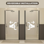 Frameless Pivot Shower Door with Clear Tempered Glass - Matte Black