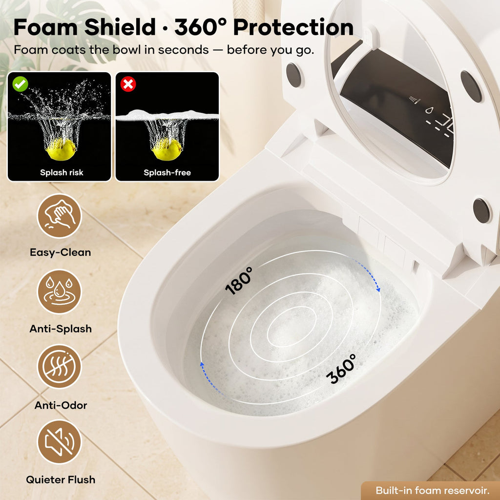 Fully Intelligent Toilet with Automatic Flip Cover - Porcelain