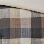 Herringbone Queen Comforter Set with Hypoallergenic Fill - Neutral