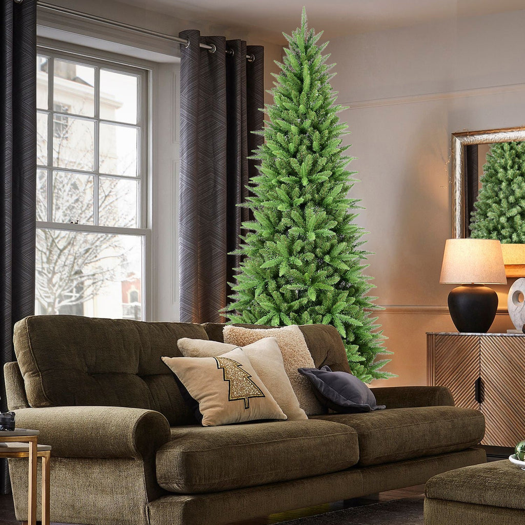 6FT Slim Christmas Tree with Hinged Branches - Green