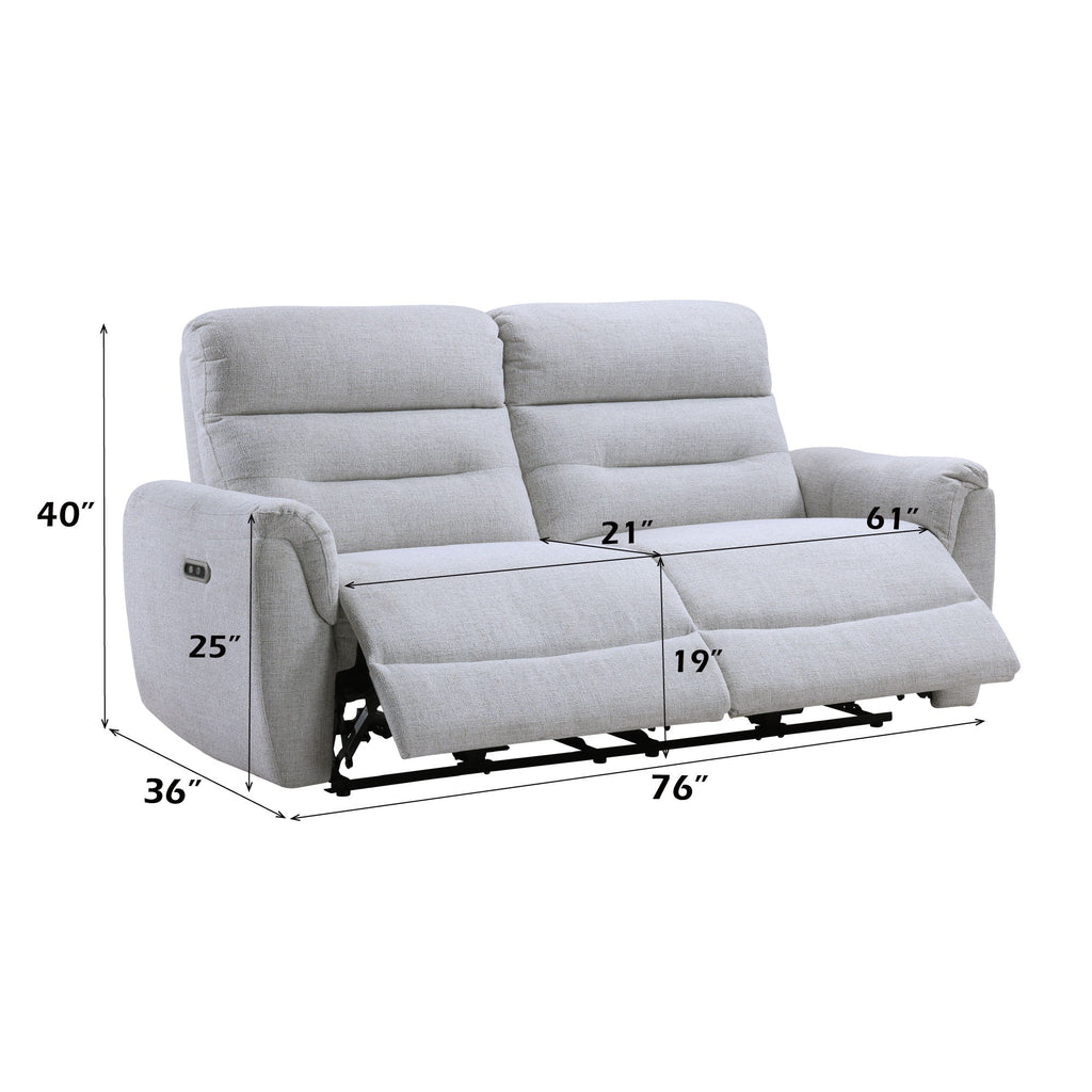 Power Motion Reclining Sofa with USB Port - Gray