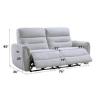 Power Motion Reclining Sofa with USB Port - Gray
