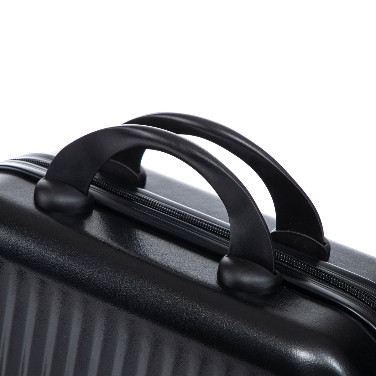 ABS Spinner Wheel Luggage Set with Cosmetic Case - Black