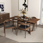 Mid-Century Modern Dining Chair with Armrests - Dark Gray or Dark Brown