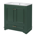 Bathroom Vanity with Sink and Adjustable Shelf - White, Green, Black