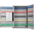 Adjustable Key Cabinet with Lock - Multiple Sizes, Gray or Black