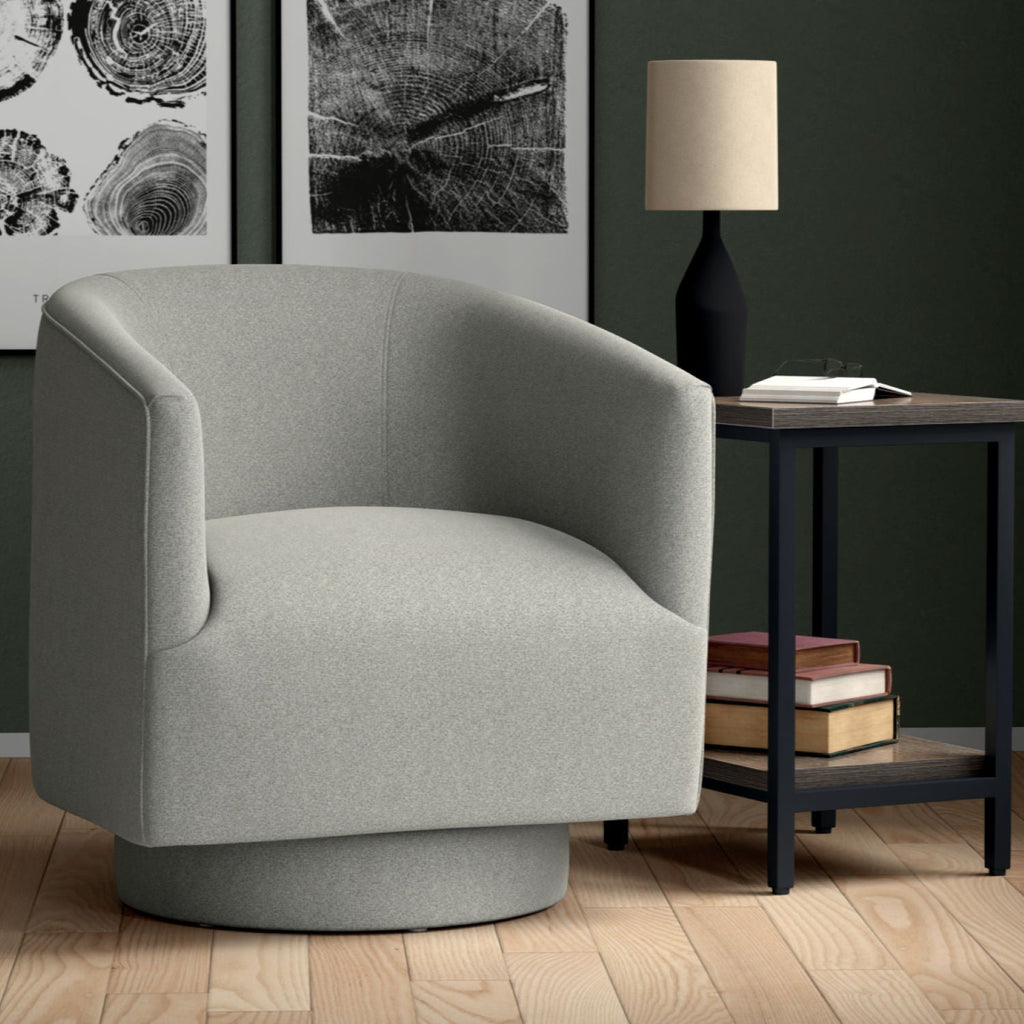 Fabric Swivel Accent Chair with Compact Design - Light Blue, Dark Green, White, Gray, Blue