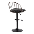 Farmhouse Adjustable Height Barstool Set with Swivel - Bronze or Black
