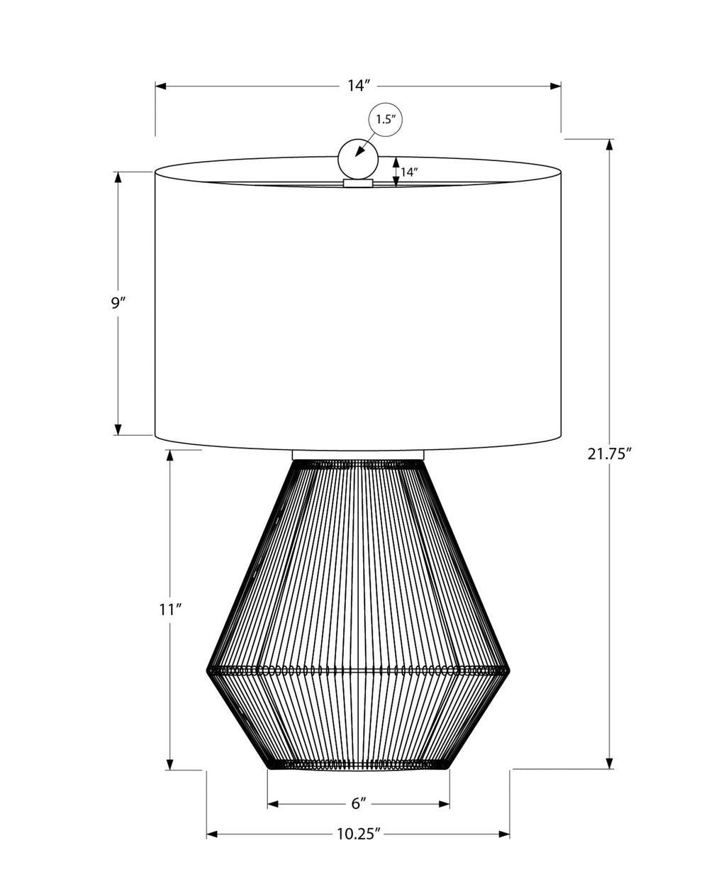 Transitional Rope Table Lamp with Beige Linen Shade - 3-Way Switch