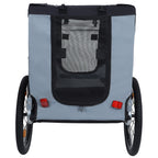 Large Folding Bike Trailer for Dogs with Mesh Ventilation - Gray