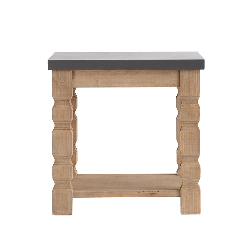 Rustic and Modern Console Table with Fir Wood & Veneer - Light Brown