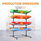 Freestanding Kayak Storage Rack with Lockable Wheels - Black