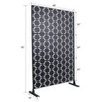 Freestanding Metal Privacy Screen with Durable Construction - Black