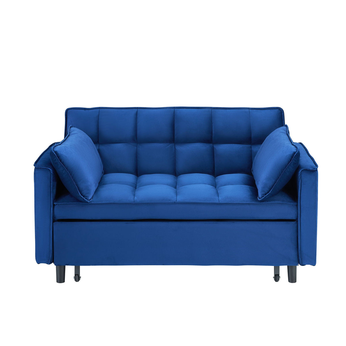 Convertible Velvet Sofa Bed with Storage Pockets - Multiple Colors