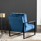 Classic Mid Century Modern Accent Chair with Square Metal Frame - Multiple Colors