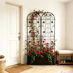 Metal Garden Trellis 2 Pack with Rustproof Finish – Black or Brown