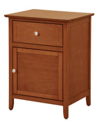 1 Drawer / 1 Door Nightstand with Durable Wood Construction - Multiple Colors