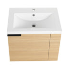 Modern Bathroom Vanity with Side Storage - Light Brown or White