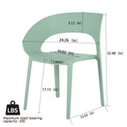 Modern Outdoor 4 Piece Dining Set with Ergonomic Chairs - Green or Orange