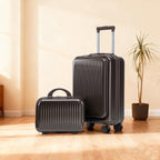 ABS Spinner Wheel Luggage Set with Cosmetic Case - Brown