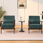 Living Room Chair with Lumbar Pillow and Solid Wood Frame - Dark Gray, Dark Green, Beige