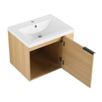 Modern Bathroom Vanity with Side Storage - Light Brown or White