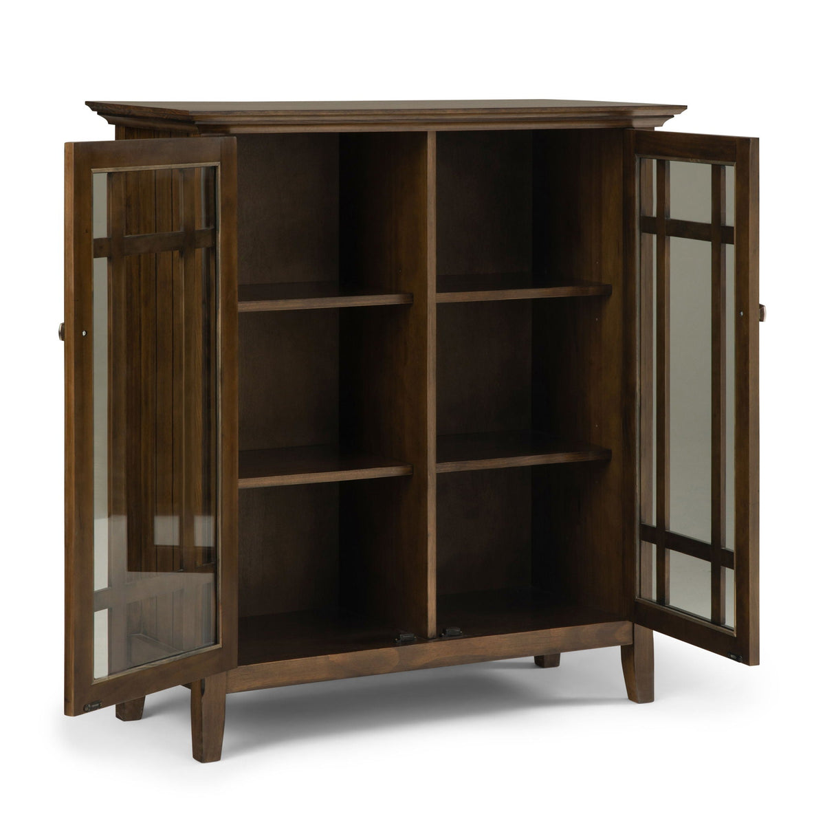 Storage Media Cabinet with Adjustable Shelves - Dark Brown, Light Brown, Dark Gray
