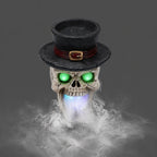 LED Light-Up Skull with Mist Maker - Resin Halloween Decor