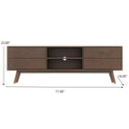 Modern TV Stand Up To 72" with Solid Wood Construction - White or Dark Brown