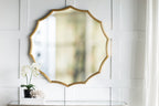 Round Sunburst Wall Mirror With Wall Decor