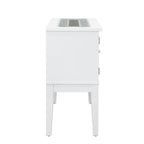White Wine Cabinet Server with Storage and Wine Rack - Elizaveta