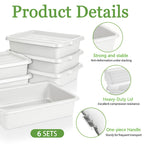 Heavy Duty Commercial Meat Tubs with Lids - 6 Pack