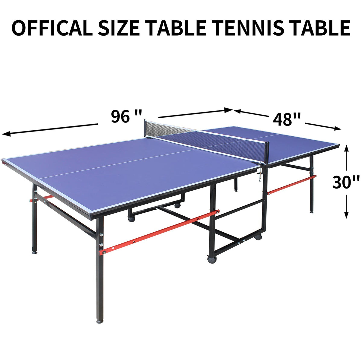 8ft Foldable Table Tennis Table Set with Portable Design - Blue