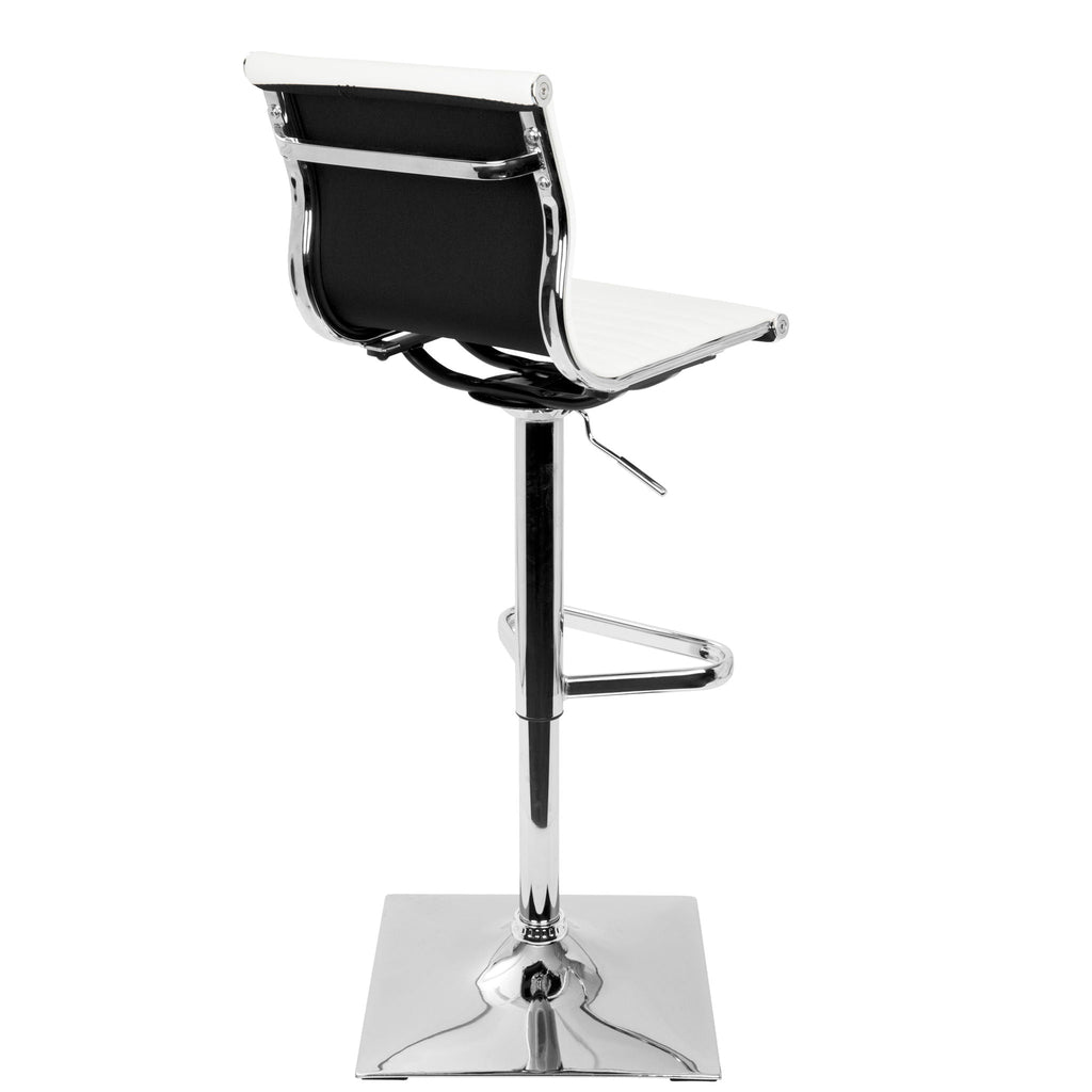 Contemporary Adjustable Barstool with Swivel – Bar Height, White or Dark Gray