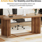 Vintage Executive Desk with Thickened Tabletop – Light Brown or Dark Brown