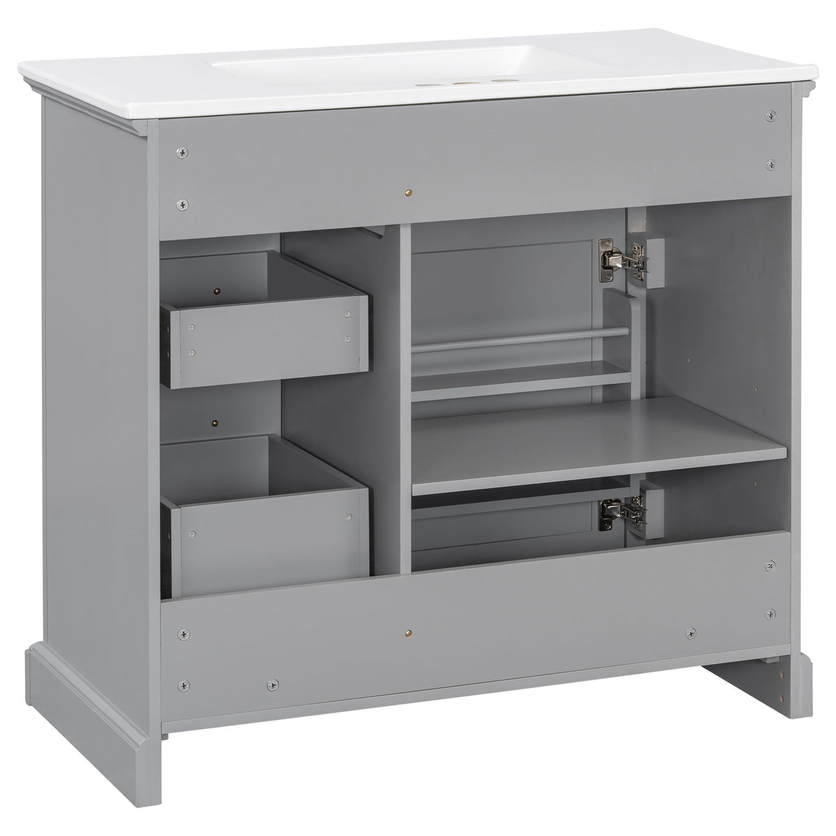 36" Bathroom Vanity with Sink and Soft Close Hinges - Dark Gray or White