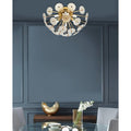 Gold Flush Mount Ceiling Light with Crystal Petals - Gold